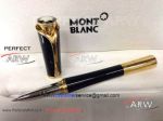 Perfect Replica Montblanc Princess Monaco Gold Clip Black Rollerball Pen